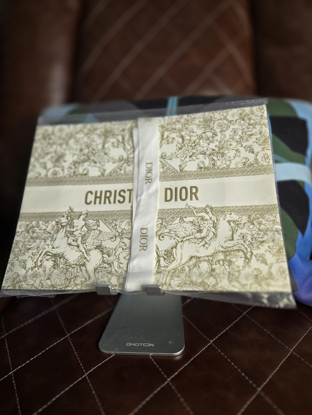 Dior Cream and Gold Decorative Box with Ribbon Accent